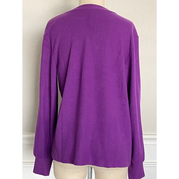 LOFT Jersey Split Neck Top Winter Plum - Picture 6 of 6